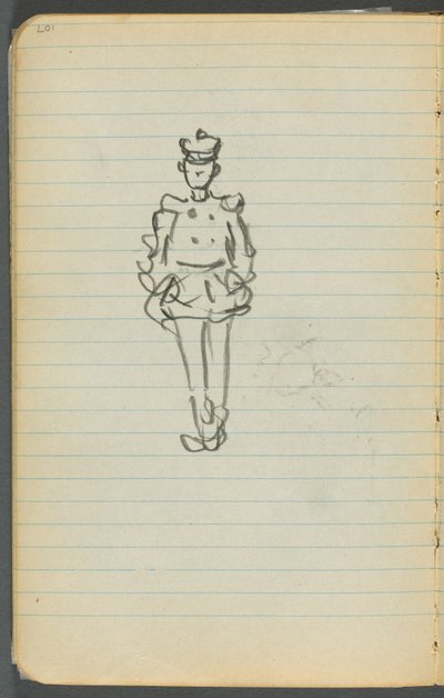 Schetsboek, pagina 107: Matroos door Maurice Prendergast