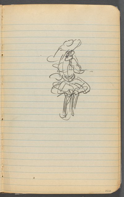 Schetsboek, pagina 123: Vrouwelijk figuur door Maurice Prendergast