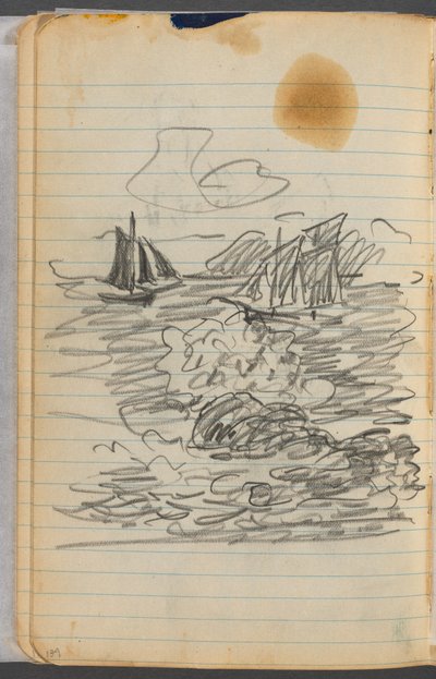 Schetsboek, pagina 134: Zeezicht door Maurice Prendergast