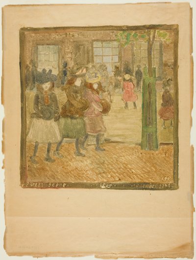 Straatscène door Maurice Prendergast
