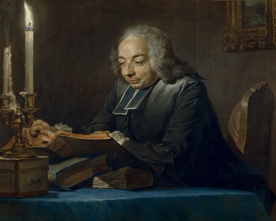 Abbe Jean-Jacques Huber, 1742 door Maurice Quentin de La Tour