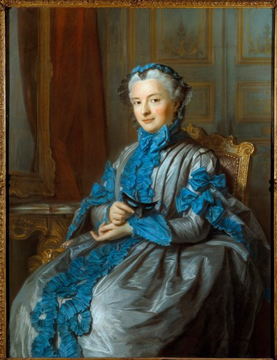 Portret van Dame van Rieux door Maurice Quentin de La Tour