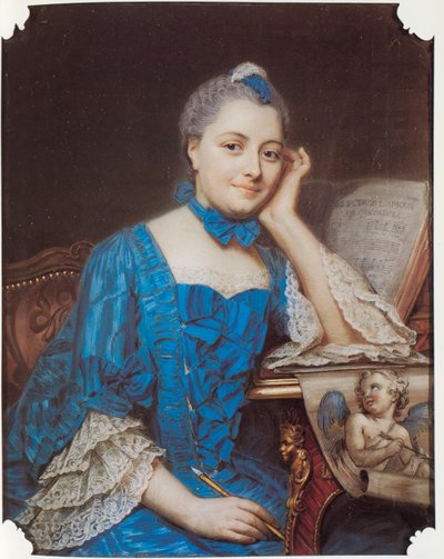 Portret van Marie Fel, ca. 1753 door Maurice Quentin de La Tour
