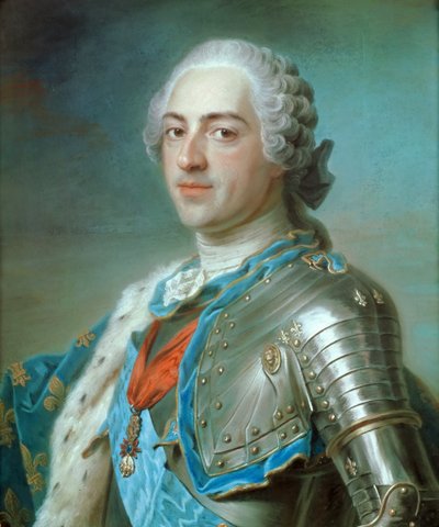 Portret van Koning Lodewijk XV van Frankrijk door Maurice Quentin de La Tour