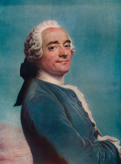 Zelfportret met kanten jabot, ca. 1750 door Maurice Quentin de La Tour
