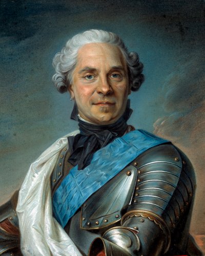 Portret van Hermann Maurice, Graaf van Saksen (1696-1750) door Maurice Quentin de La Tour