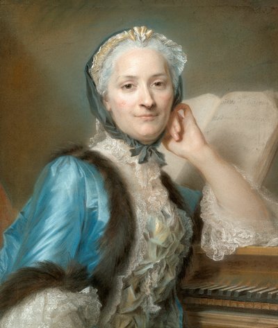 Portret van Madame Anne-Jeanne Cassanéa de Mondonville, née Boucon (1708-1780) door Maurice Quentin de Latour