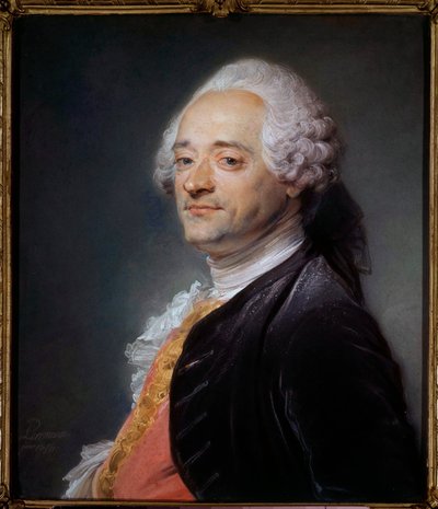 Portret van de schilder Maurice Quentin Delatour door Maurice Quentin de La Tour