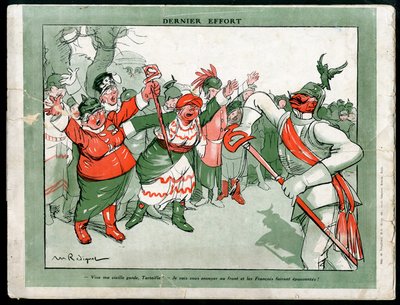 Illustratie van Maurice Radiguet in Mode in Duitsland, ca. 1915 - Laatste poging - Oorlog van 14-18, Duitsland Pruisen, Mode, Triplice - Wilhelm II door Maurice Radiguet