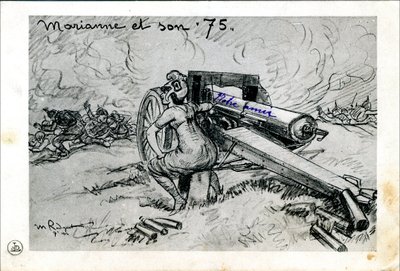 Ansichtkaart, Satirisch in zwart-wit door Maurice Radiguet