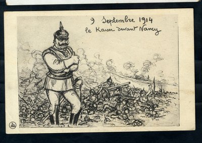 Ansichtkaart, Satirisch in zwart-wit door Maurice Radiguet
