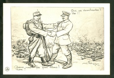 Ansichtkaart, Satirisch in Z & W door Maurice Radiguet
