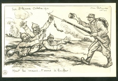 Ansichtkaart, Satirisch in Z & W door Maurice Radiguet