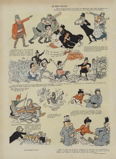 De rode Midi. Illustratie voor Le Rire door Maurice Radiguet