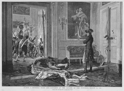 Napoleon bij de plundering van het Palais des Tuileries, Parijs, Franse Revolutie door Maurice Realier Dumas