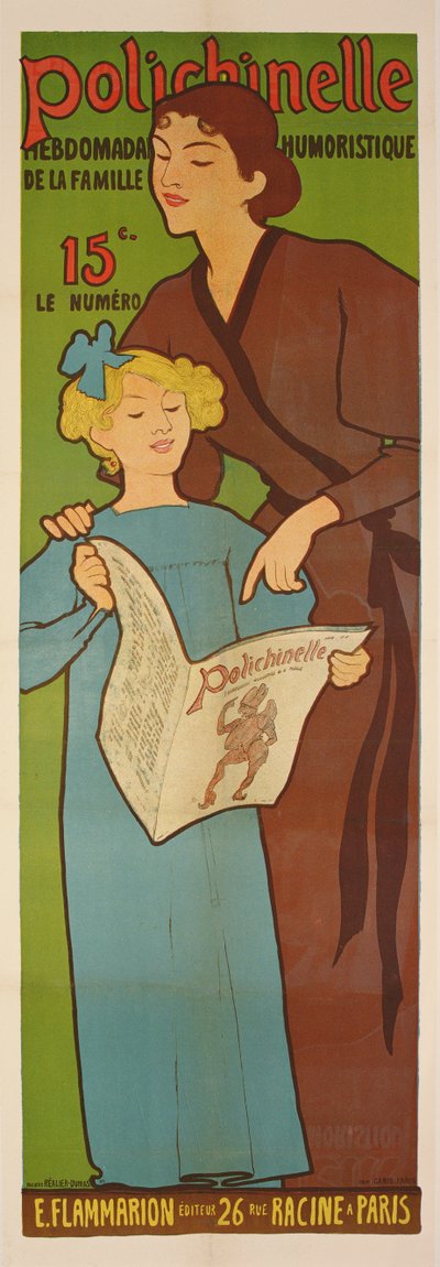 Poster voor het wekelijkse humoristische blad Polichinelle, 1896 door Maurice Realier Dumas