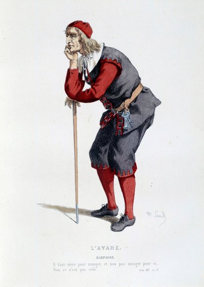 Kostuum voor het personage van Harpagon in het stuk 