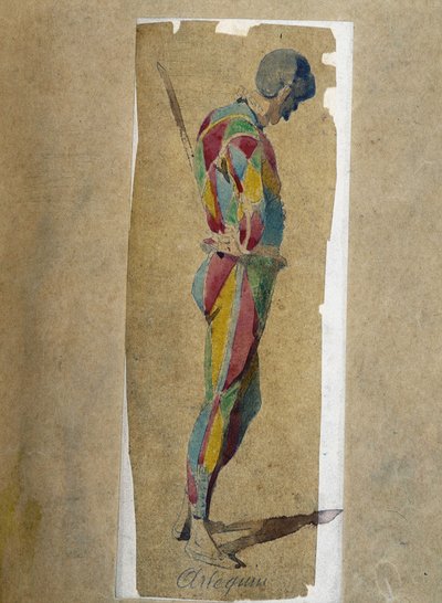 Harlekijn, uit Masques et bouffons (Italiaanse komedie), tekst en tekeningen door Maurice Sand, gravures door A. Manceau, voorwoord door Georges Sand door Maurice Sand