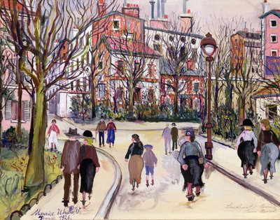 Een dorpsstraat door Maurice Utrillo