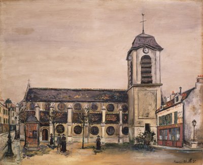 Kerk (olieverf op doek) door Maurice Utrillo