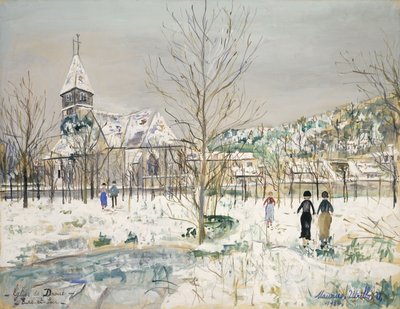 Kerk van Droue, Eure-et-Loir door Maurice Utrillo