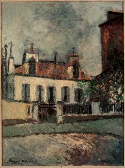 Voorstad van Parijs door Maurice Utrillo