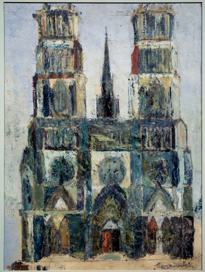 Grote kathedraal of Kathedraal van Orléans, ca. 1913 (olieverf op multiplex) door Maurice Utrillo