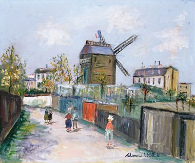 Le Moulin de la Galette, ca. 1930 (olieverf op doek) door Maurice Utrillo