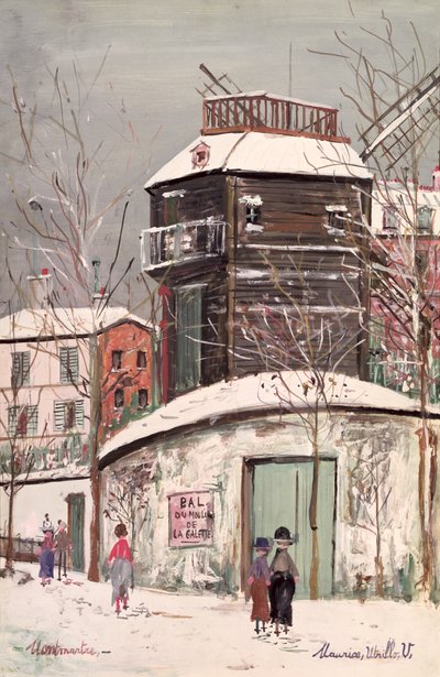 Le Moulin de la Galette, ca. 1933 (olieverf op doek) door Maurice Utrillo