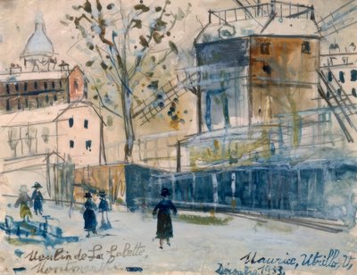 Molen van La Galette door Maurice Utrillo
