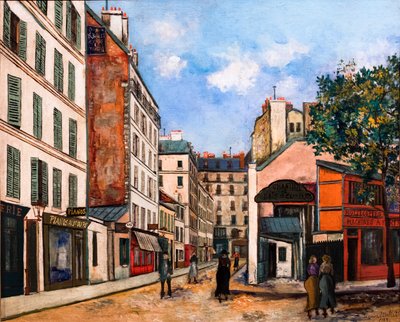 Rue Bayen in Parijs, ca. 1915 (olieverf op doek) door Maurice Utrillo