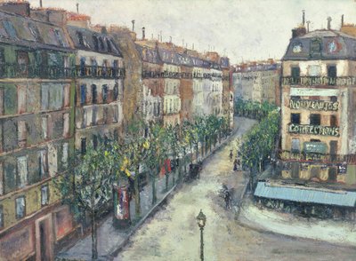 Rue Custine in Montmartre door Maurice Utrillo