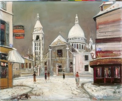 Rue du Mont-Cenis, in Montmartre door Maurice Utrillo