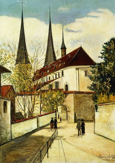 De kathedraal in Luzern; La Cathedrale de Lucerne door Maurice Utrillo