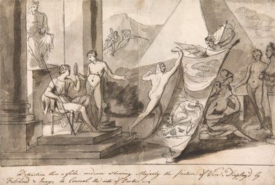 Een allegorie over de benarde situatie van de kunstenaar door Mauritius Lowe