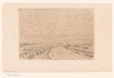 Landweg door Landschap met Heuvels aan de Horizon door Maurits van der Valk