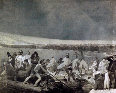 Terugtocht uit Rusland (1812): de oversteek van de Berezina door het Franse leger op 28 november door Mauro Conconi