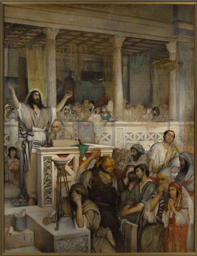 Christus predikend in Kafarnaüm door Maurycy Gottlieb