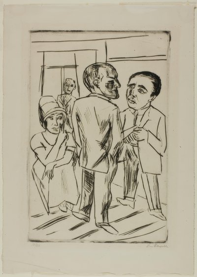 In het hotel (de dollar) door Max Beckmann