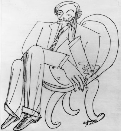 Portret van Friedrich Vordemberge-Gildewart door Max Beckmann