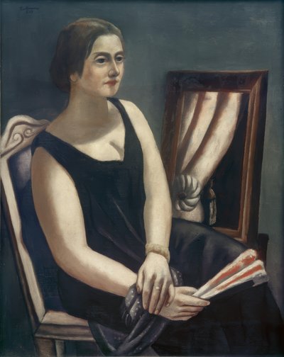 Portret Minna Beckmann-Tube door Max Beckmann
