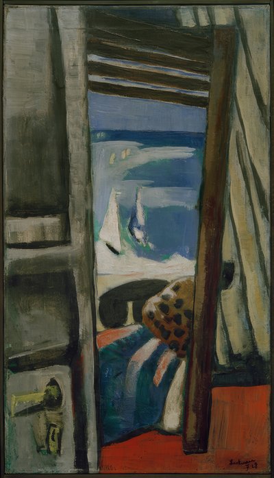 Uitzicht op de Zee, Rood, Grijs, Blauw door Max Beckmann