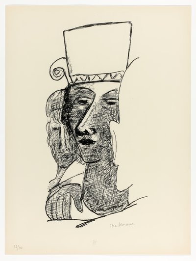 Dansend paar, plaat zeven uit Day and Dream door Max Beckmann