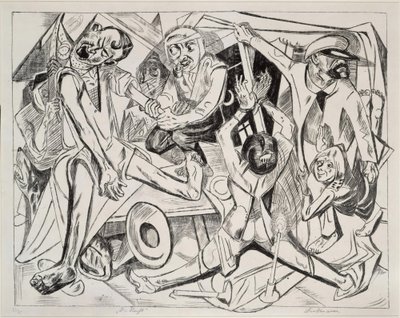De nacht (blad 7 uit: „De hel“) door Max Beckmann
