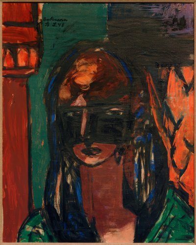 Vrouw met Masker door Max Beckmann