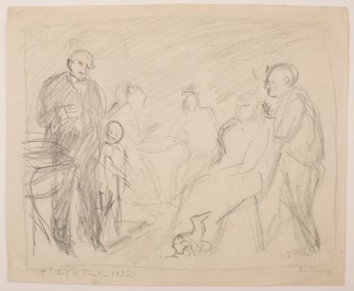 Tweede schets voor Zech familieportret door Max Beckmann