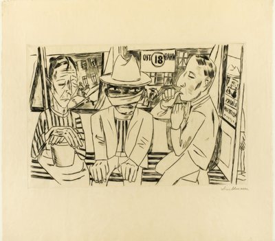 In de tram door Max Beckmann