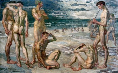 Jonge mannen aan zee door Max Beckmann