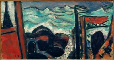 Kleine stormachtige Zee door Max Beckmann