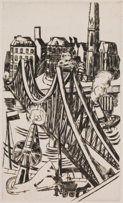 Grote Brug (Eiserner Steg in Frankfurt am Main) door Max Beckmann